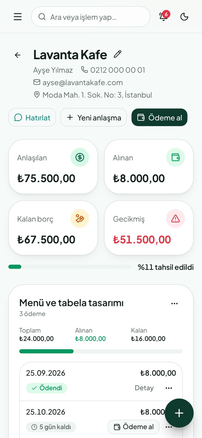 Telefonda müşteri sayfası