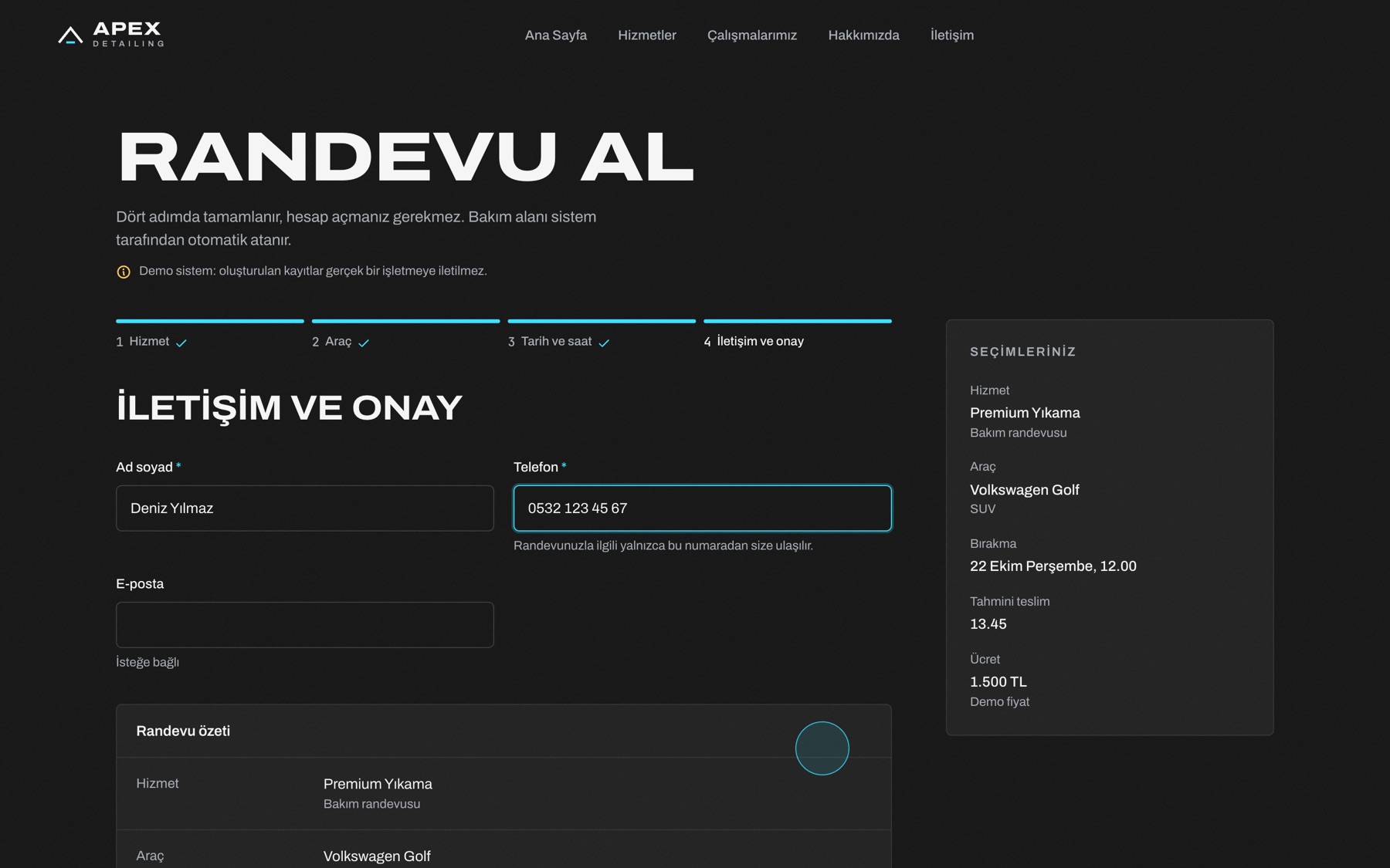 İletişim ve onay adımı