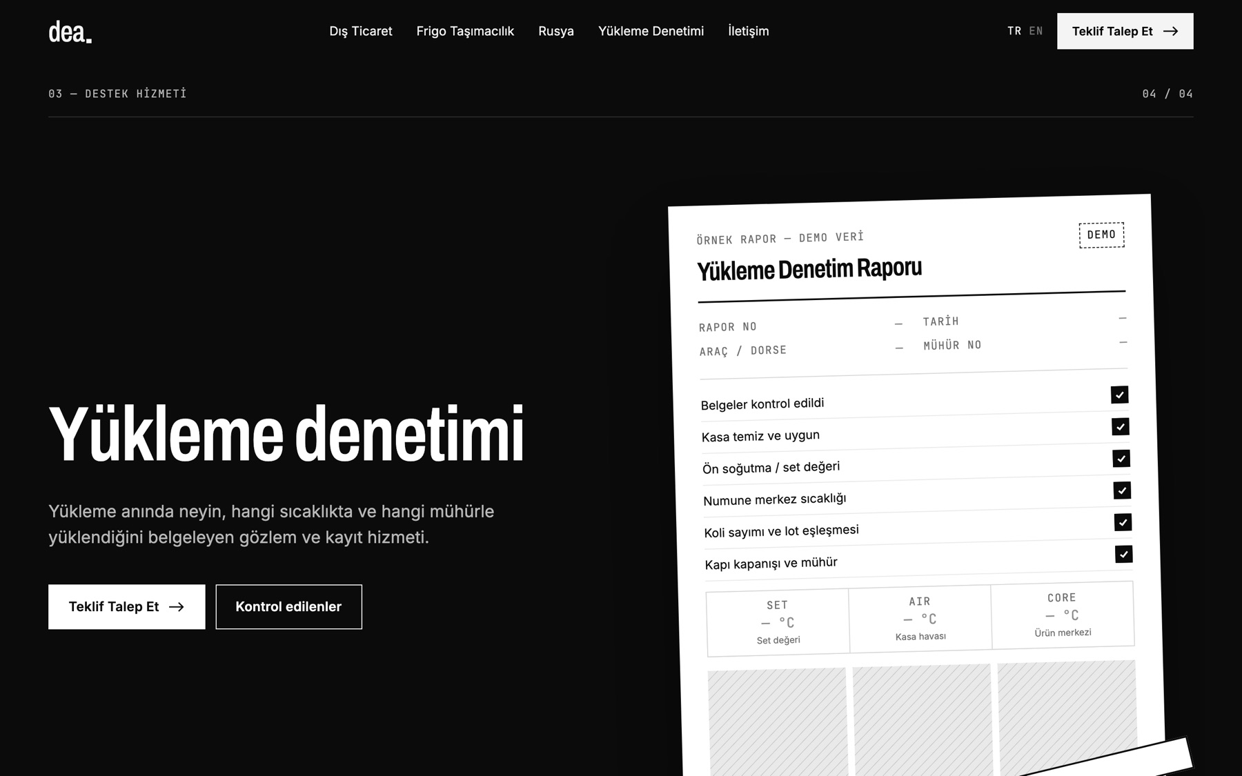 Yükleme denetimi sayfası